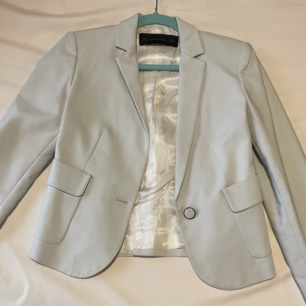 Baby blue Zara blazer